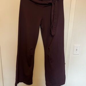 Adidas Women's Wide Leg Pants in Deep Purple